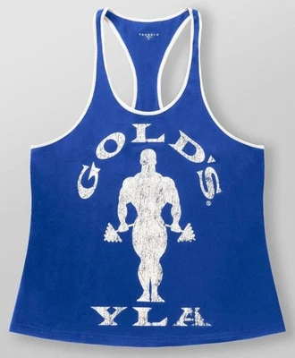 YLA x Gold's Retro Timbre Tanque Músculo Gimnasio Entrenamiento Entrenamiento Levantamiento XL Algodón AZUL ¡NUEVO EN CAJA! Foto 1 de 4