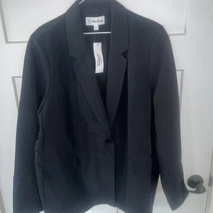 NWT The Drop Womens Blake Long Blazer Jacket Single Button Office Work Black 3XL - Picture 1 of 11