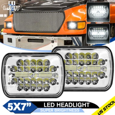 Pair 7X6" 5x7" LED Headlight for Ford Super Duty Truck F550 F650 F750 F600 F700 - Image 1 of 4