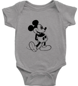 Baby Body One Piece Strampler Geschenk Vintage Mickey maßgeschneidert Retro klassische Maus - Bild 1 von 16