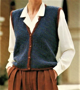 Smart Ladies Waistcoat DK Laminated Knitting Pattern 28-44 inch - Picture 1 of 1