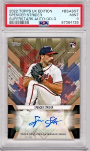 2022 Topps UK Edition Superstars Auto Gold RC Spencer Strider 02/25 PSA 9 MINT - Picture 1 of 1