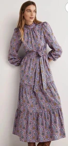 Boden’s Cherry Blossom Mutton Sleeve Maxi Dress staple Uk 16R US12R New D0312 - Picture 1 of 16