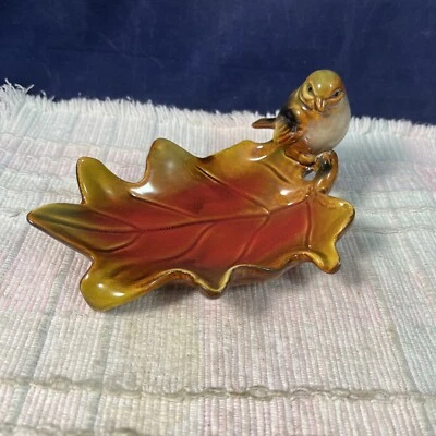 复古 TII 系列陶瓷鸟秋枫叶糖果饰品盘 — 第 1/4 张图片