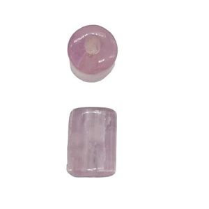 Premium Pink Kunzite 8x12mm Hexagon Tube | 2 Beads | - Picture 1 of 12