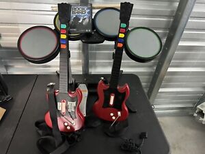 Playstation PS2 PS3 PS4 PS5 Rock Band Bundle Guitar Drums Set + 2 Guitars, Game