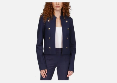 MICHAEL KORS Women Unlined Button Detail Military Jacket Navy Size XS 3213 - Image 1 of 3