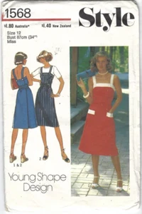 Style Sewing Pattern 1568, Vintage Dress or Pinafore, Size 12, Uncut, FF - Bild 1 von 2