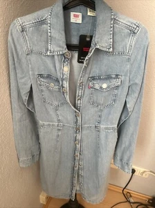 Levi's Kleid Jeanskleid Gr. XS TOP Langarm Vintage Denim Hemd-Blusenkleid KULT ! - Bild 1 von 10