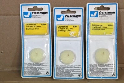 VIESSMANN 6200 HO GAUGE 3x BOMBILLA TRANSPARENTE LUZ LED 30mA 2.3mm 16 Voltios od Foto 1 de 4