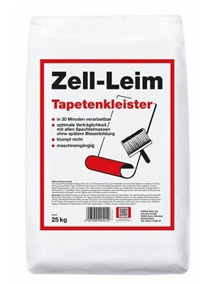 Kvs Zell-Leim 25 KG Colle Papier Peint Colle à Tapetenkleber Pâte Colle - Photo 1/4