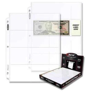 50er-Pack BCW 4 Taschen Währungsseiten Mappe Alben Moderne Banknoten Schutz - Bild 1 von 1
