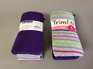 NWT Girl's Trimfit Fashion Tights Size M Purple/Light Grey Multi 2 Tights #99R