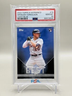 2022 Topps X Wander Franco Light Blue #19 Spencer Torkelson RC /50 PSA 10 Tigers - Image 1 of 2