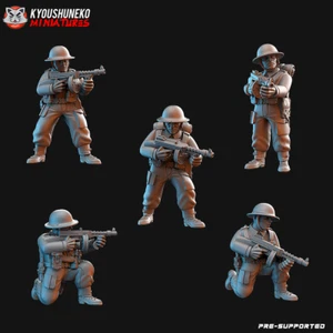 British Submachine Gun Troop, Wargames Historical British Soldier WW2 Miniature - Picture 1 of 1