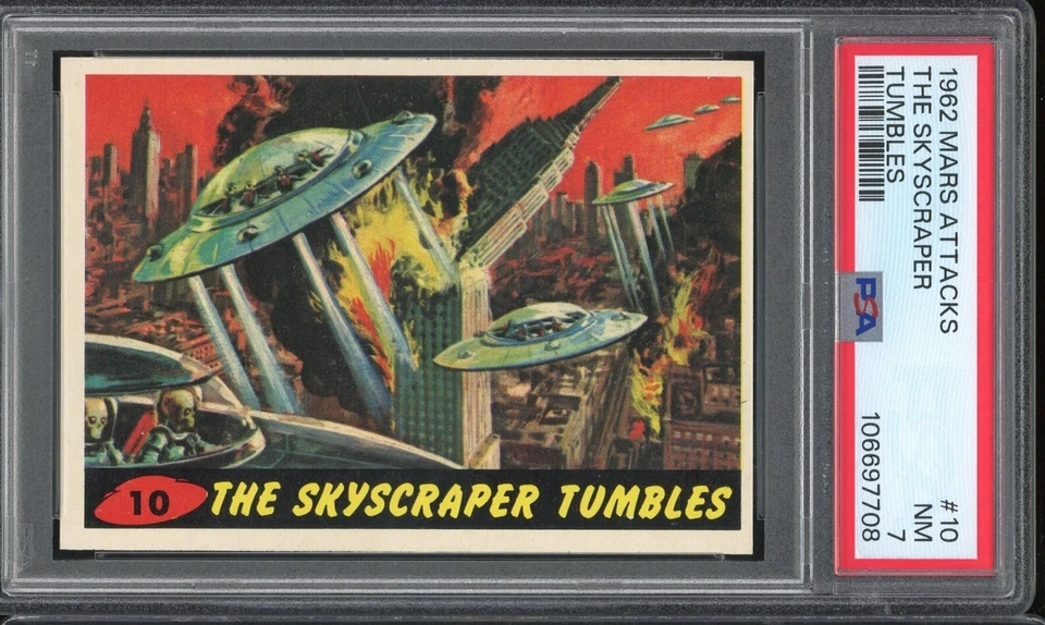 1962 Mars Attacks The Skyscraper Crumbles #10 PSA 7 NM - Image 1 of 1