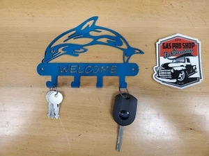 Dolphin keychain Leash holder metal art plasma cut decor fob key - Picture 1 of 1