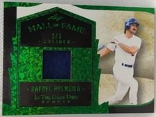 RAFAEL PALMEIRO 2022 Leaf In the Game Used Worn Jersey PATCH GREEN SP /3 Rangers