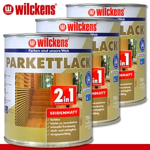 Wilckens 3 x 750 ml Parkettlack 2in1 seidenmatt Fußbodenlack Holzboden Korkboden - Bild 1 von 1