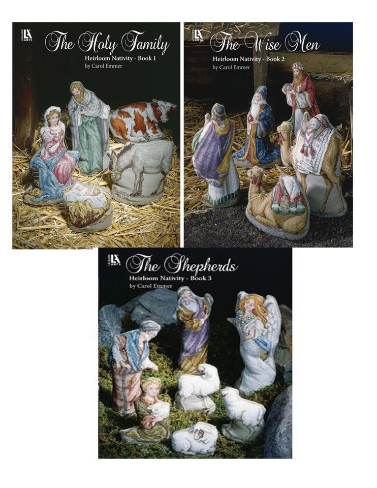 NATIVITY HEIRLOOM Cross Stitch Pattern 3 Book ~ Wise Men, Shephard & Holy Family - Image 1 of 4
