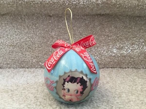 2004 Betty Boop and Coca Cola 3" Round Christmas Ornament FREE SHIPPING - Picture 1 of 7