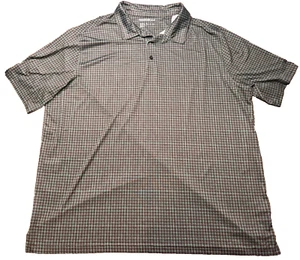 Reebok Polo Shirt Mens 3XLT Tall Black Green Laser Cross Print Golf - Picture 1 of 6