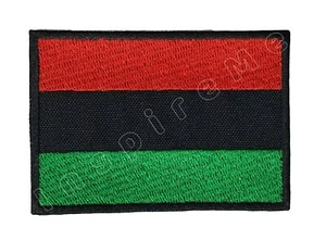 Pan African Flag Embroidered Sew/Iron On Patch Hook & Loop BLM Protest Peaceful - Picture 1 of 2