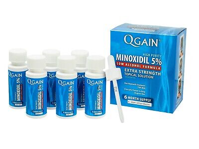 Qgain High Purity LOW ALCOHOL Minoxidil 5% For MEN 6 Month Supply Boxed • 57.99€