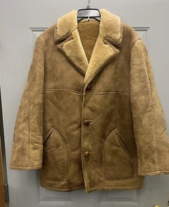 VTG SHEARLING JACKET Sz 42 Sawyer of Napa.Norm Thompson Marlboro Sheepskin USA - Picture 1 of 16
