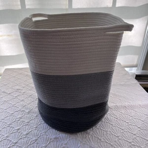 XXLarge Gray Cotton Rope Basket Hamper Toy Laundry Baby Pet Storage Organization - Picture 1 of 9