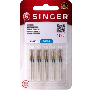 Confezione da 10 aghi per macchina da cucire domestica tessuto elasticizzato Singer 2045 taglia 14 - Foto 1 di 1