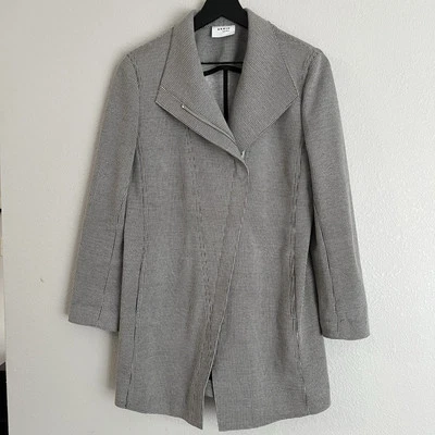 Abrigo largo pata de gallo AKRIS PUNTO talla 10 negro/blanco Foto 1 de 4