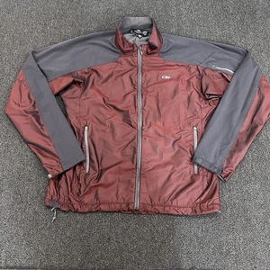 Outdoor Research Jacket Mens XL Hooded Full Zip Lightweight Hiking Burgundy - Picture 1 of 8