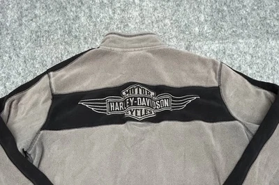 Harley Davidson 1/4 Zip Fleece Pullover Men’s Gray Black XL/XXL - Image 1 of 4