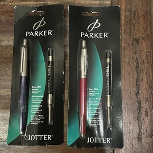 Vintage 2007 Parker Jotter Pens Red & Blue NOS in Original Packaging Made in UK - Picture 1 of 6
