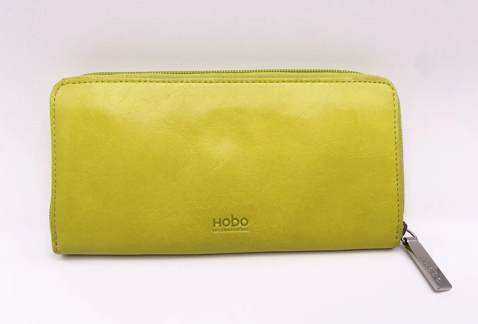 Hobo International Muñequera de Cuero Verde Lima Cremallera Alrededor Cartera Paisley - Defecto Foto 1 de 4