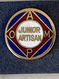 Vintage Junior Artisan OAMP  - Order of Mutual Protection Lapel Pin Badge - NOS - Picture 1 of 14