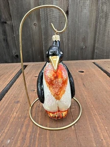 Christopher Radko Iceberg Pinguino 5,5” Vetro Soffiato Decorazione Natalizia Glitter 96 - Foto 1 di 7