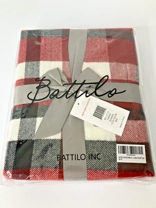 Plaid Throw Blanket 50x60 - Red ~ Country Farmhouse Battilo ~ NEW - Picture 1 of 5