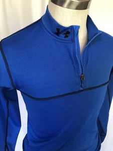 Suéter Under Armour Coldgear 1/4 con cremallera azul, pequeño - Imagen 1 de 8