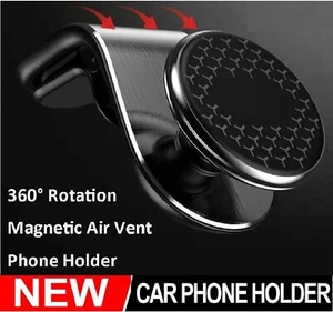 Portable 360° Rotating Phone Holder Car Magnetic Mount Stand Universal Vent Clip - Picture 1 of 9