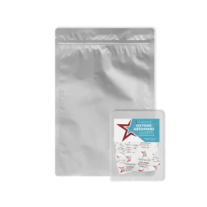 PackFreshUSA 100 cuartos de cuarto de galón bolsas Mylar con parte superior de sello + absorbedores de oxígeno de 300 cc - Imagen 1 de 10