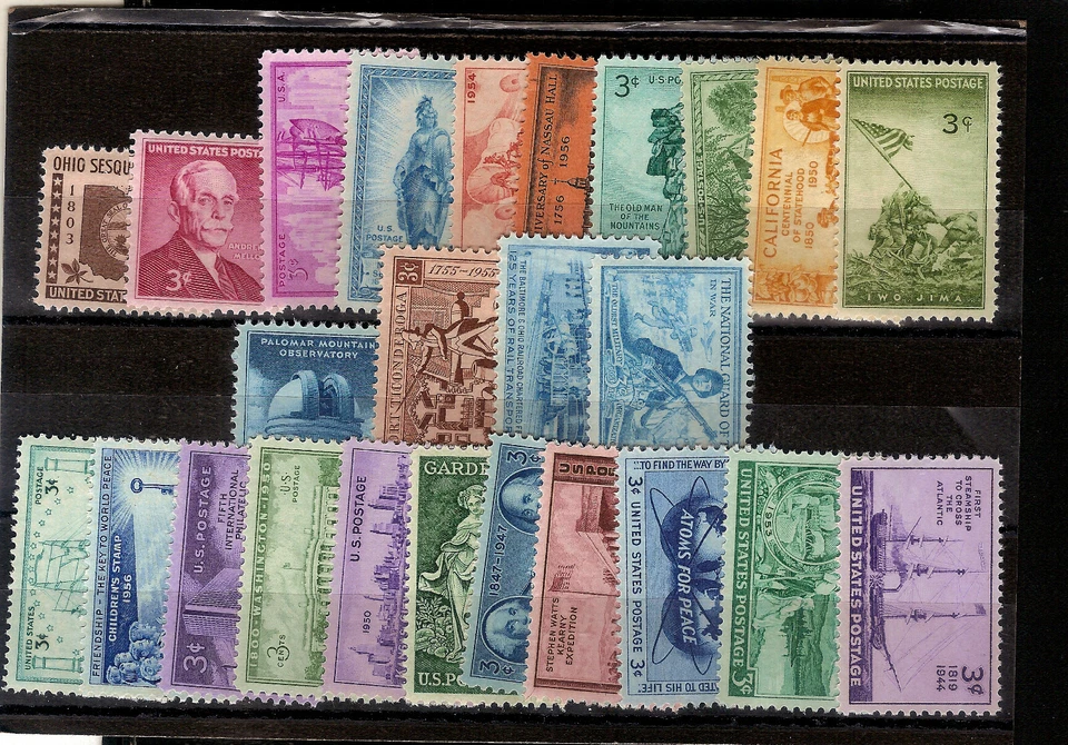 US STAMPS 3 CENT COMMEMORATIVES 25 MINT NH OG STAMPS  L@@K - Image 1 of 1