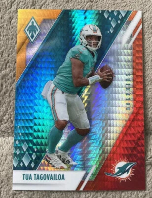2021 Panini Phoenix Tua Tagovailoa Fire Burst Prizm 🐬 Miami Dolphins - Image 1 of 2