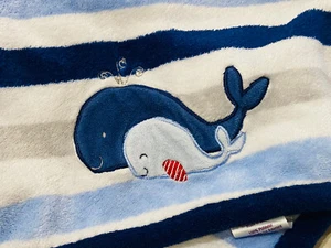 Eltern Auswahl 2 zwei Wale Mama Baby Decke blau weiß Streifen Security Lovey - Bild 1 von 4
