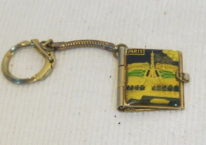 VTG. Paris Photo Locket, Keychain Gold-Tone, Machined Back, Eiffel Tower, NICE! - Picture 1 of 4