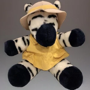 Zebra Stuffed Animal Safari Travelers 11” 1987 Vintage Dakin - Picture 1 of 16