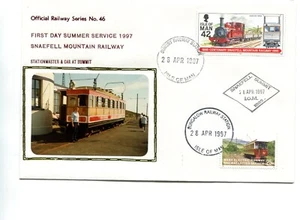 Isle of Man Railway cover, 1997, First day Snaefell Mountain Railway Summer serv - Picture 1 of 1