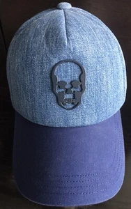 CAP LUCIEN PELLAT FINET - OSFM - DENIM ADJUST METAL SKULL BRASS LOGO - SANFT GEBRAUCHT - Bild 1 von 6