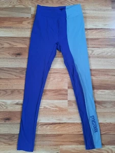 Gymshark Duo Leggings Colorblock Cobalt Mailbu Blue Sz Small High Rise EUC - Picture 1 of 10